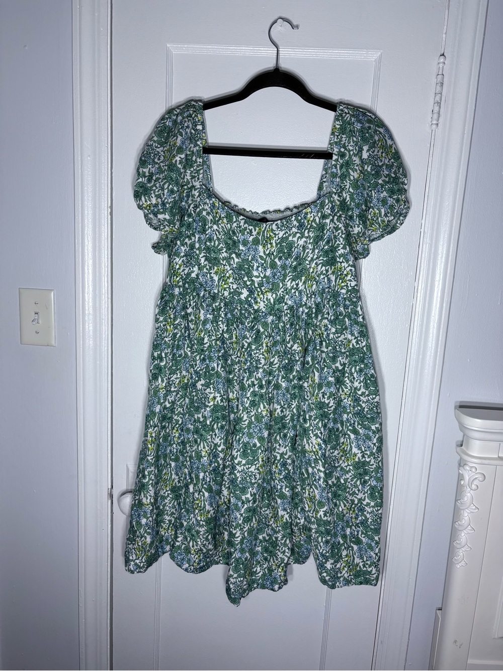 J. Crew Green Floral Puff-Sleeve Sundress - Picture 2 of 12